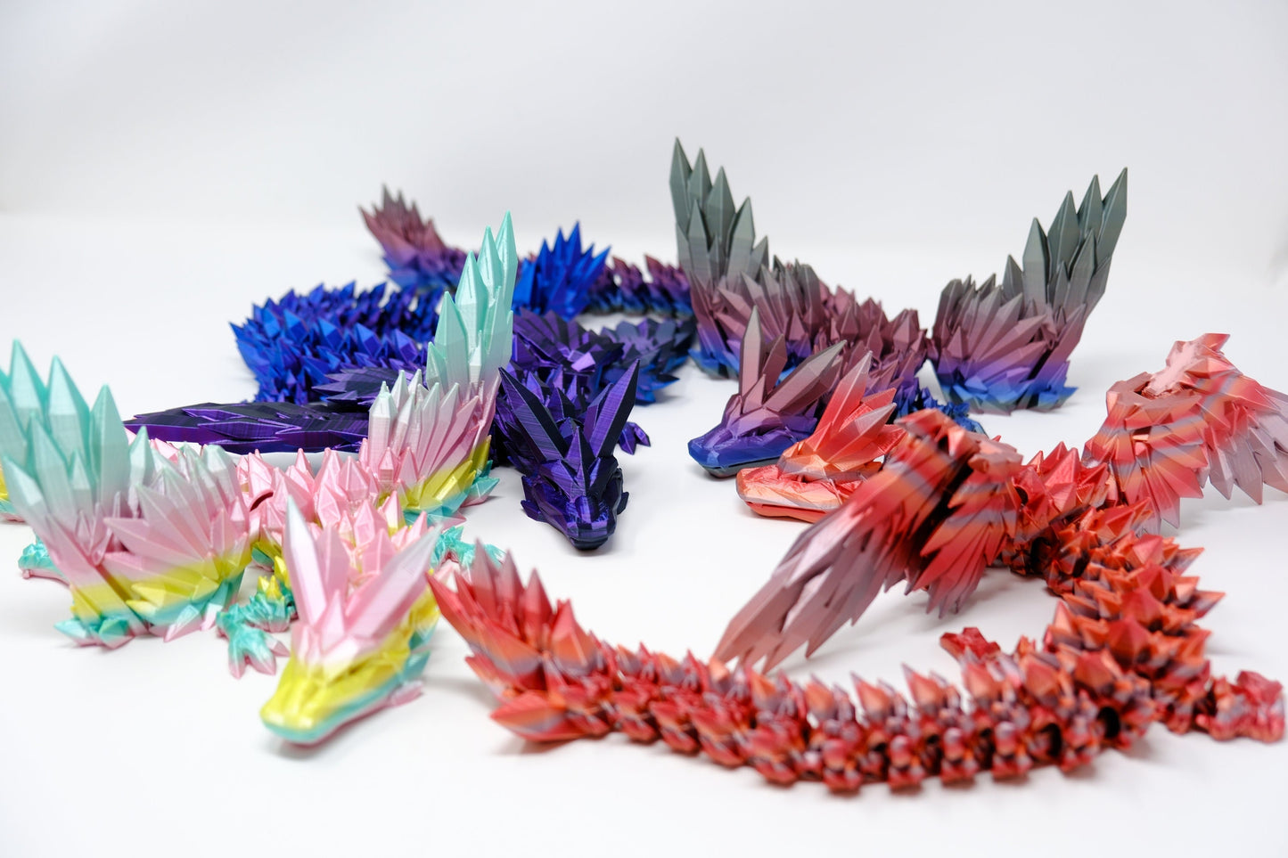 Winged Crystal Dragon - Articulating Flexi, Cinderwing3D