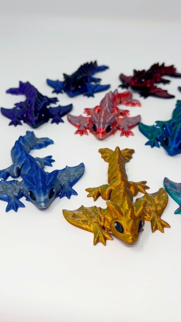 Tiny Wyvern Dragon - Articulated Flexi Toy, Cinderwing3D