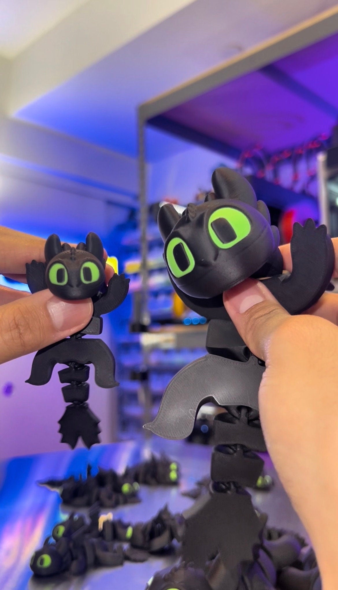 Flexi Toothless & Light Fury Figurines - Articulated Flexi